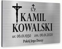 nadruk TABLICZKA NAGROBNA nagrobkowa 40x30 dibond aluminiowa srebrna