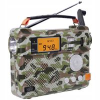 Radio survivalowe AWARYJNE SOS SYRENA moro LATARKA na DYNAMO USB SD AUX BT