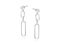 RODOWANE WISZĄCE KOLCZYKI OGNIWA ŁAŃCUCHA CYRKONIE