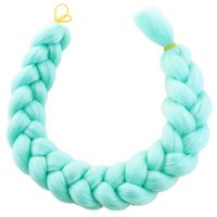 syntetyczne włosy 120 cm gęste jednokolorowe jasny turkus wls44