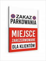 Tabliczka znak informacyjny dibond 40x30 ZAKAZ PARKOWANIA nadruk UV