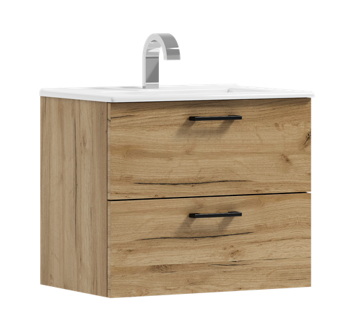 Szafka łazienkowa wisząca LUNA 50 dąb craft złoty z umywalką Alto (W1) na Arena.pl