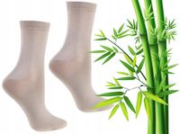 SKARPETKI ZDROWOTNE SKARPETY Beżowe BAMBUSOWE Damskie MORAJ 1-PARA 35-38