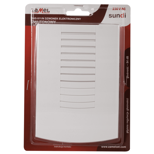 Dzwonek przewodowy dwutonowy 230V biały DNS-911/N Zamel na Arena.pl
