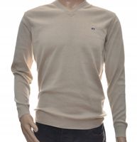 Sweter męski gładki w szpic serek M bawełna