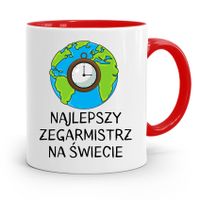 Kubek Czerwony Zegarmistrza Najlepszy Na Świecie Z Nadrukiem Ze Zdjęciem