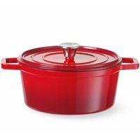 garnek żeliwny emaliowany 3.7 l czerwony - hendi 626832