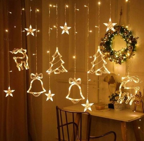 LAMPKI CHOINKOWE ŚWIĘTA GIRLANDA CHOINKI RENIFER DZWONKI LED CIEPŁE 2.5m na Arena.pl