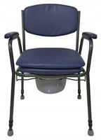 TAPICEROWANE KRZESŁO TOALETOWE SANITARNE WC Z POJEMNIKIEM I UCHWYTAMI