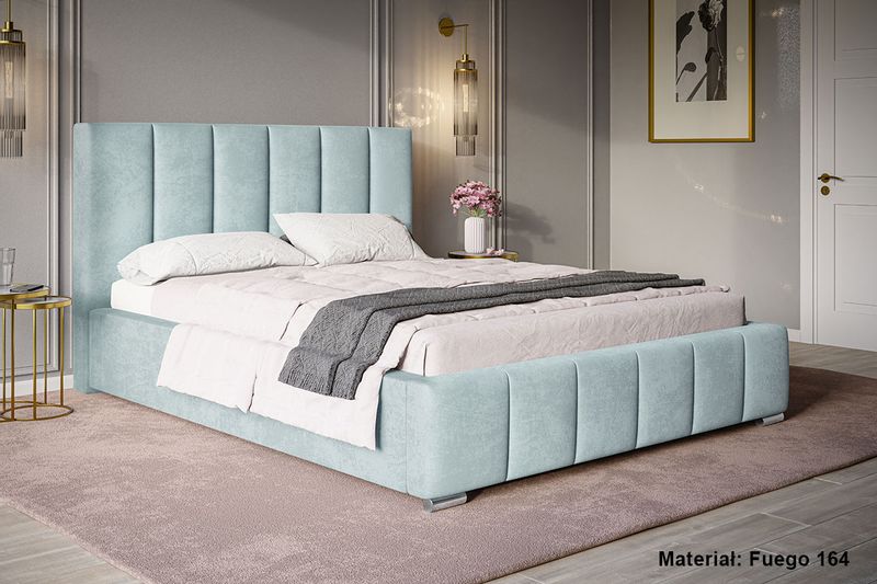 Łóżko tapicerowane LUX 1 160x200 ze  Stelażem i pojemnikiem zdjęcie 3