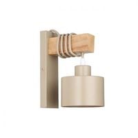 LAMPA SUFITOWA 35W STAL DREWNO BEŻ KASZMIR IP20