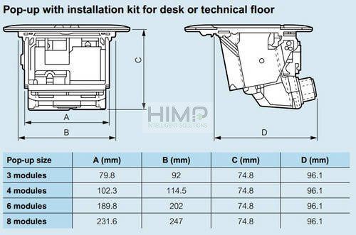 Puszka podłogowa Pop-up do wyposażenia, 6 (2x3) modułów, aluminium Legrand 054012 na Arena.pl
