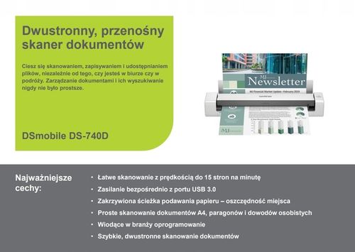 Brother skaner mobilny DS-740D skanowanie dwustronne na Arena.pl