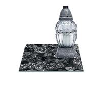 SZKLANA PODSTAWKA POD ZNICZE Z DEDYKACJĄ 35x35cm Liście 29g