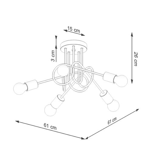 Żyrandol EMBER 5 czarny na Arena.pl