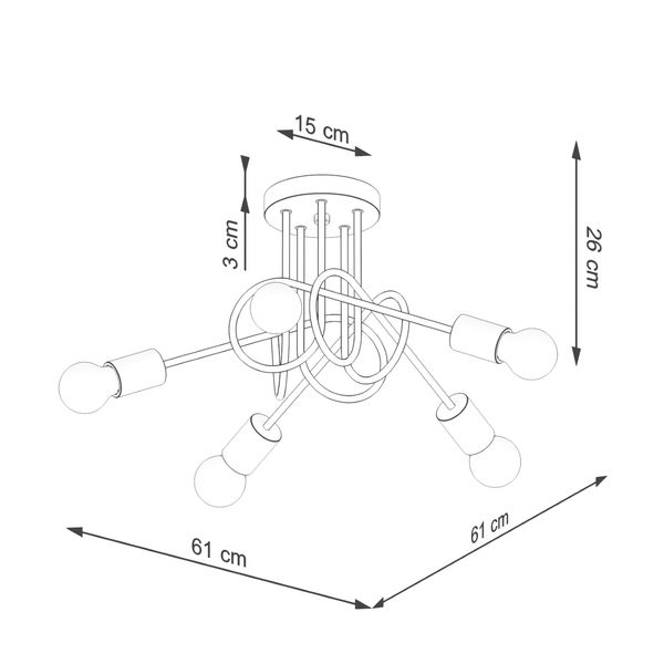 Żyrandol EMBER 5 czarny zdjęcie 10