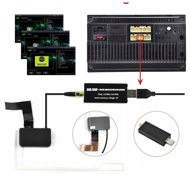 ANTENA,TUNER DAB+ DEDYKOWANY ADAPTER DO RADIA Z SYSTEMEM ANDROID USB, SMA zdjęcie 12