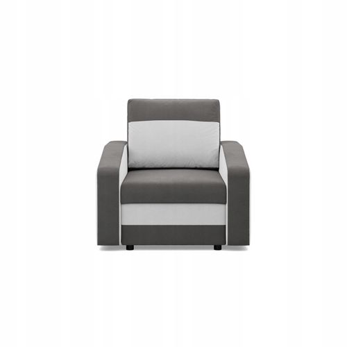 FOTEL ORION SZARY BIAŁY Wygodny Nowoczesny PIANKA na Arena.pl