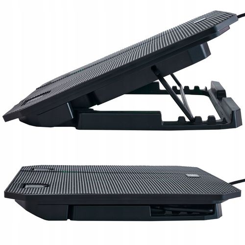 PODSTAWKA CHŁODZĄCA POD LAPTOPA 12-17 CZARNA REGULOWANA PODKŁADKA LED Z USB na Arena.pl
