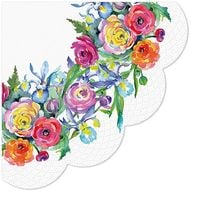 serwetki okrągłe 3-warstwowe rose 32cm 12 szt.