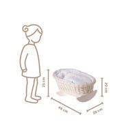 Bujane ŁÓŻECZKO KOŁYSKA Z WIKLINY DLA LALEK Z POŚCIELĄ 46X28 H 20/25 CM uniwersalny