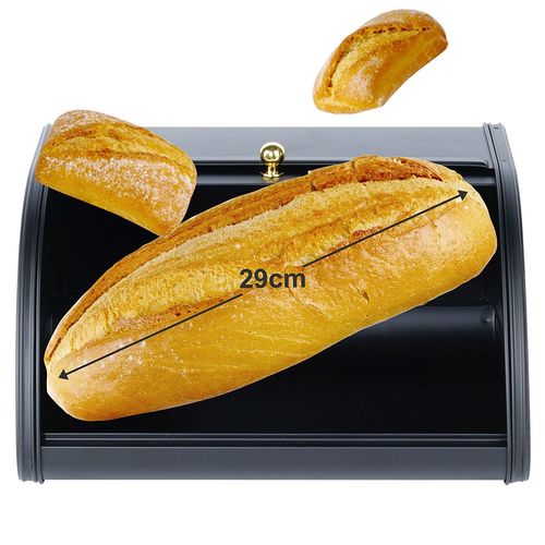 Mały Chlebak Czarny Metalowy Pojemnik Kuchenny na Pieczywo Chleb Bułki na Arena.pl