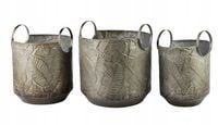 MARINA LEAF Komplet 3 osłonek 33x33x36/28x28x35/22x22x34 cm