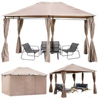 pawilon ogrodowy 3x4m ze ścianami bocznymi zasłony namiot wodoodporny mocny