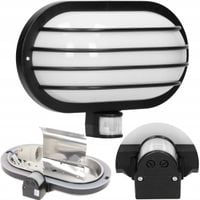 LAMPA ZEWNĘTRZNA Z CZUJNKIEM RUCHU ZMIERZCHU ŚCIENNA ELEWACYJNA E27 CZARNA