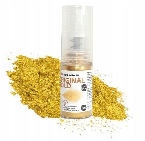 BARWNIK SPOŻYWCZY ZŁOTY W PROSZKU W SPRAYU BROKAT POMPKA PYŁEK 5g WYDAJNY na Arena.pl