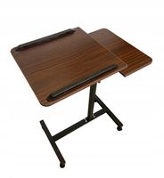 Stolik Mobilny na Kółkach 2 blaty Pod Laptopa Regulowany Praktyczny (E055)