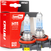 ŻARÓWKI H11 AMIO LumiTec NEXT GENERATION +135% 12V 55W HOMOLOGACJA E1 R37