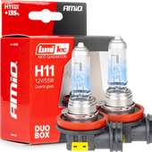 ŻARÓWKI H11 AMIO LumiTec NEXT GENERATION +135% 12V 55W HOMOLOGACJA E1 R37