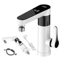 Przepływowy podgrzewacz wody kran bateria stojąca biała Teesa