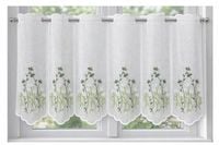 Zazdrostka biała firana kuchenna HAFTOWANE KWIATY wiosenna kuchnia 64x70
