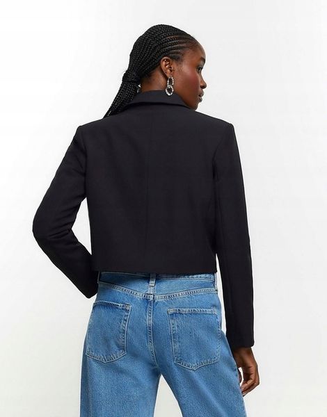 RIVER ISLAND CZARNA KRÓTKA ELEGANCKA MARYNARKA WGZ NH2__S zdjęcie 4