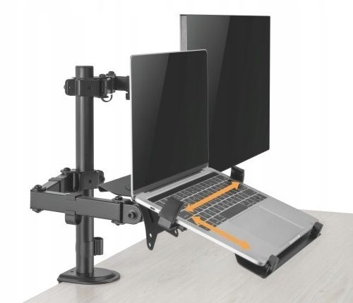 UCHWYT DO MONITORA I LAPTOPA UNIWERSALNY BIURKOWY REGULOWANY OBROTOWY na Arena.pl