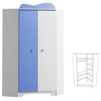 duża szafa narożna dla dziecka CLOUDS N28 pokój dziecięcy 95x95 w.190