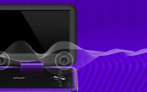 PRZENOŚNY SAMOCHODOWY ODTWARZACZ DVD 9'' LCD FIOLETOWY na 2000mAh Baterią na Arena.pl