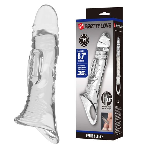 Pretty Love Penis Sleeve 8.7" Extender – Clear na Arena.pl