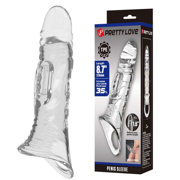 Pretty Love Penis Sleeve 8.7" Extender – Clear zdjęcie 2