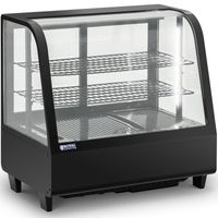 Witryna chłodnicza ekspozycyjna przeszklona 3 poziomy 100 l - czarna