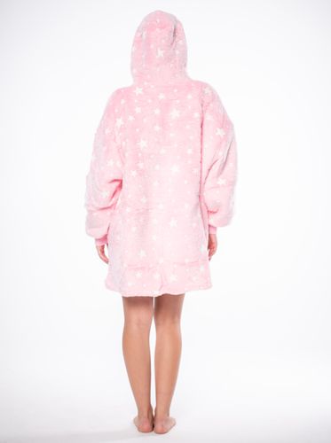 Bluza Koc Kocobluza 2w1 Oversize Ciepła Sherpa Różowa w Gwiazdy Prezent na Arena.pl