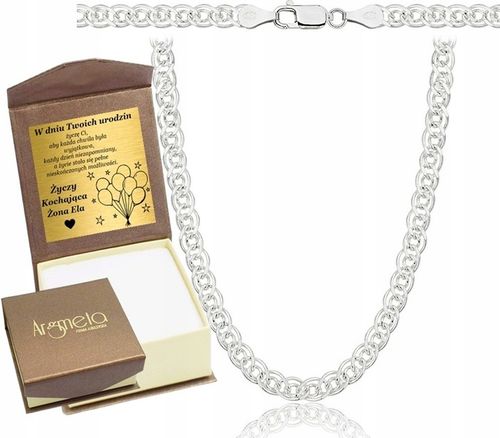 Srebrny Łańcuszek Męski Nonna MONALIZA Pełna Diamentowana 5 mm Srebro 925 na Arena.pl