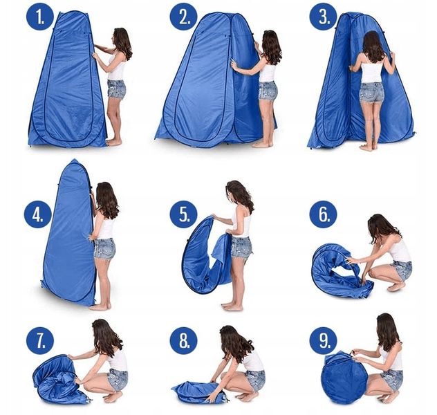 Namiot Przebieralnia na Prysznic Toaleta WC Przenośna Plażowy Kempingowy zdjęcie 14