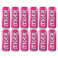 Gazowany napój owocowy Tiger Juicy Line o smaku arbuza z kofeiną 12x 500 ml