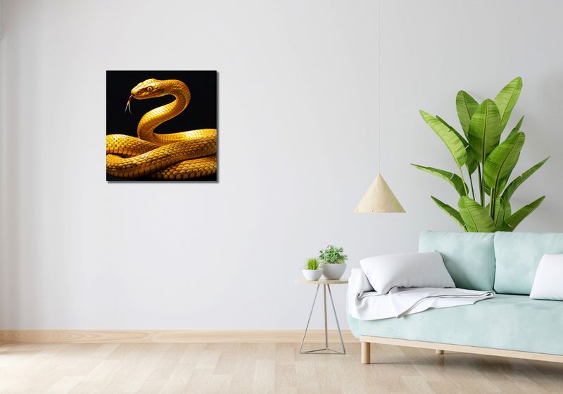 Obraz 60x60cm Złoty Wąż zdjęcie 2