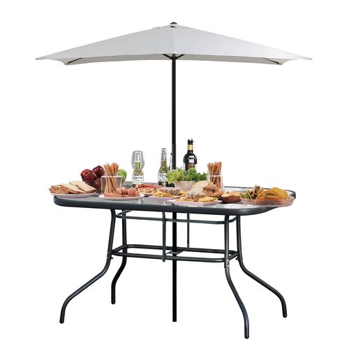Stół ogrodowy szklany metalowy duży 140x80 cm na Arena.pl