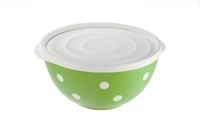Salaterka dwukolorowa w kropeczki 2 L z pokrywką [zielony matowy]