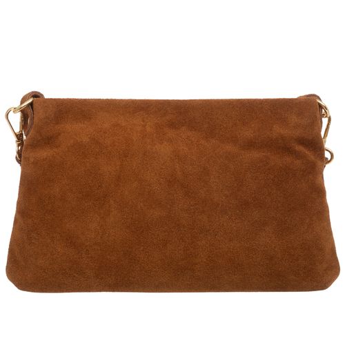 VERA PELLE torebka damska zamszowa listonoszka z paskiem V687 c.brązowa na Arena.pl